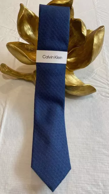Calvin Klein Men's Silk Blend Tie ~ Blue ~ NEW MSRP: $69.50