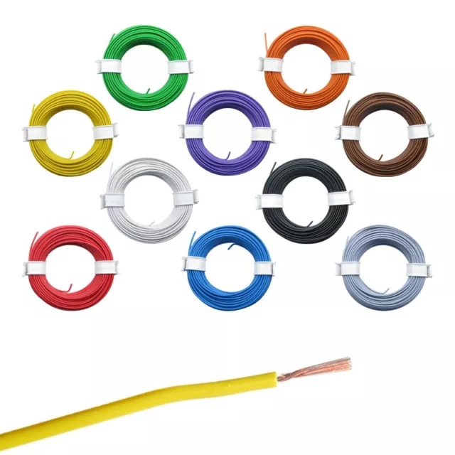 Litze Kabel 0,14mm² LIY Kupfer Kupferlitze 100 Meter je Farbe 10 Meter Ring Set