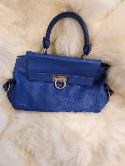 Salvatore Ferragamo Leather Medium Blue Bag 2