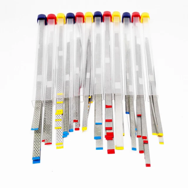 Mix Colors Dental Stainless Steel Polishing Finishing Strips Diamond Side  Sands