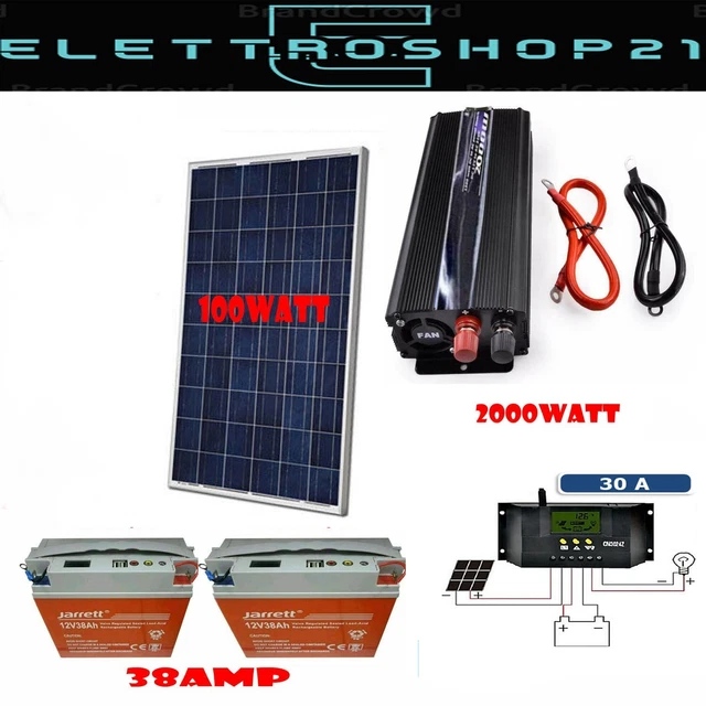 Kit Fotovoltaico PWM Inverter 2000W Con Pannello Solare 100W Batteria 20 Amp 86987038 - Foto 10
