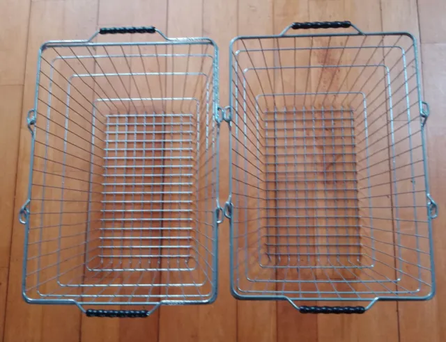 2 x  Wire Shopping Baskets Retail Supermarket Use Hand Carry (used)