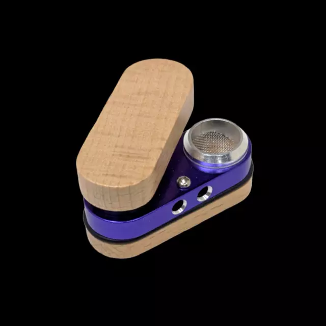 Metal Wood Tobacco Smoking Hand Pipe Monkey Pipe Style Portable Compact Purple