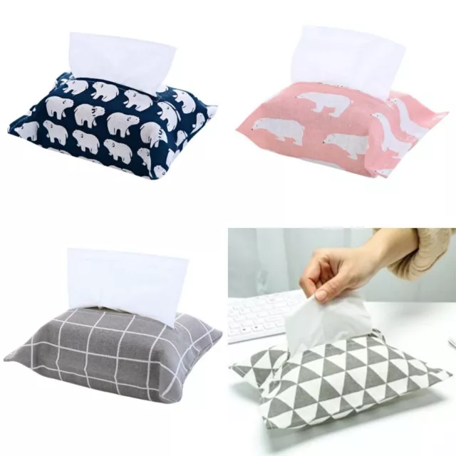 Living Room Car Practical Cotton Linen Tissue Bag Tissue Box Paper Holder