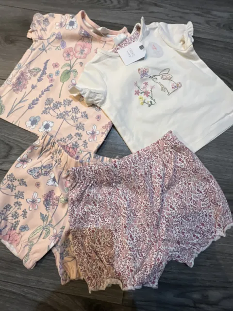 Next baby girl 3-6 months Bundle Tops and shorts matching sets BNWT