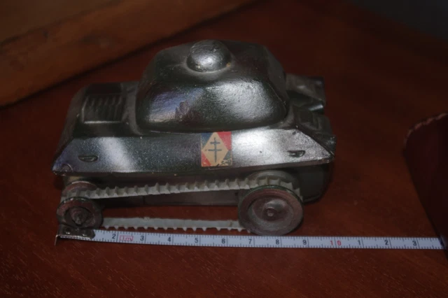 Char Polichinelle En Boîte - Jouet Ancien Militaire WW2 - Tôle Mécanique - JRD CIJ JEP
