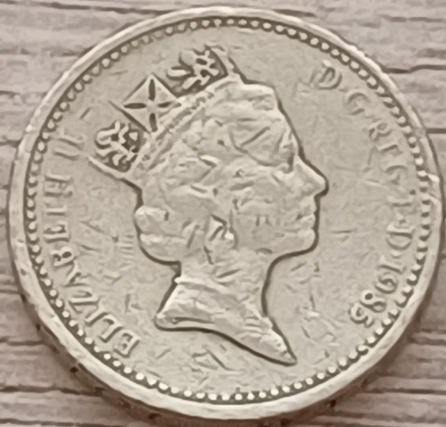 1985 UK One Pound  £1 Coin  Elizabeth II Great Britain VF
