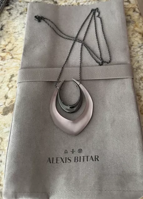 100% Authentic Alexis Bittar Large Double Horseshoe Long Necklace