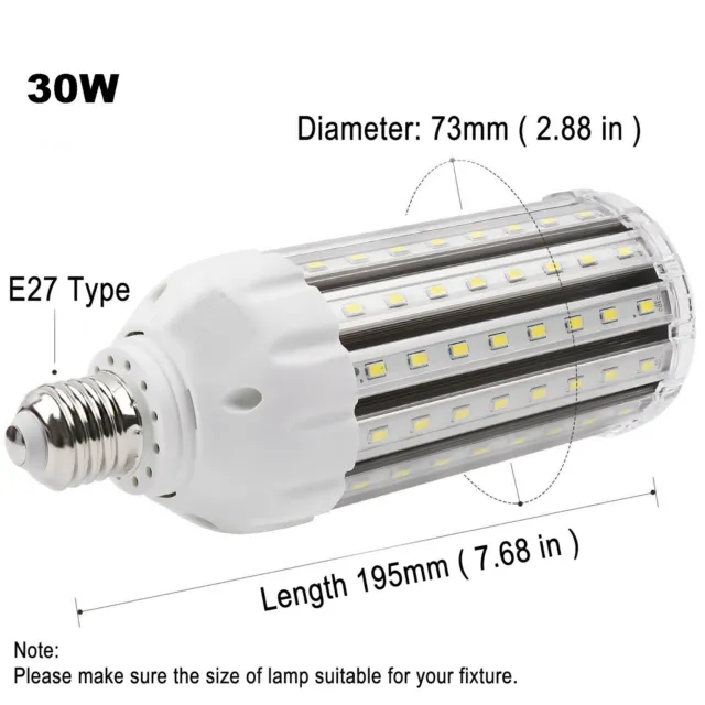 High CRI RA 95+ 30W E27 LED Bulb Corn Light Daylight White AC85-265V for Studio