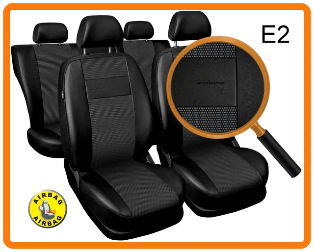 All Black Quilted Diamond PU Leather Front Seat Covers For Renault Clio & Captur – Airbag Compatible, Luxury Style