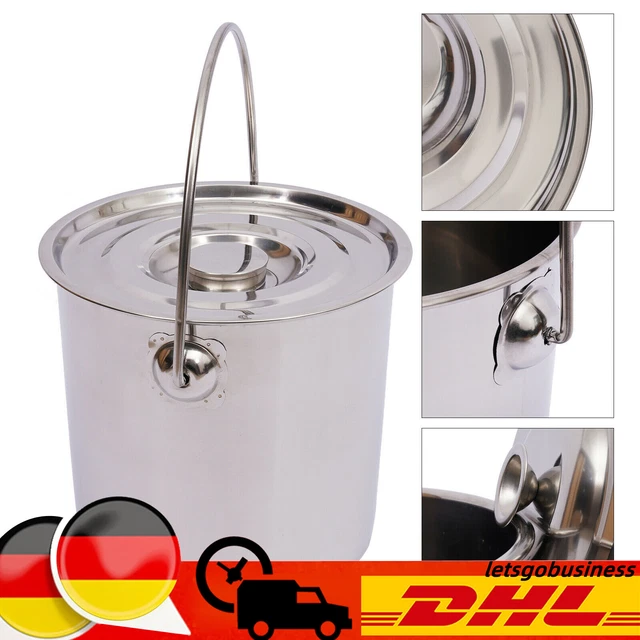 12 L cubo de acero inoxidable cubo de alimentos cubo de cocina cubo industrial con tapa