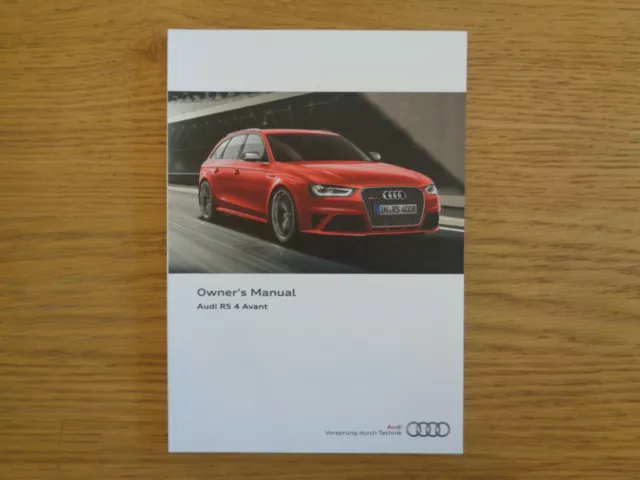 Audi RS4 Avant/Estate Owners Handbook/Manual 12-15