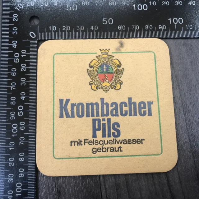 Authentic Vintage Cardboard Beer Mat Coaster Krombacher Pils Pilsner Beer