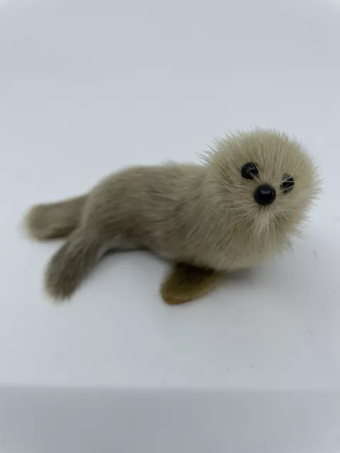 Vintage Real Animal Fur Seal Sea Lion  Figurine