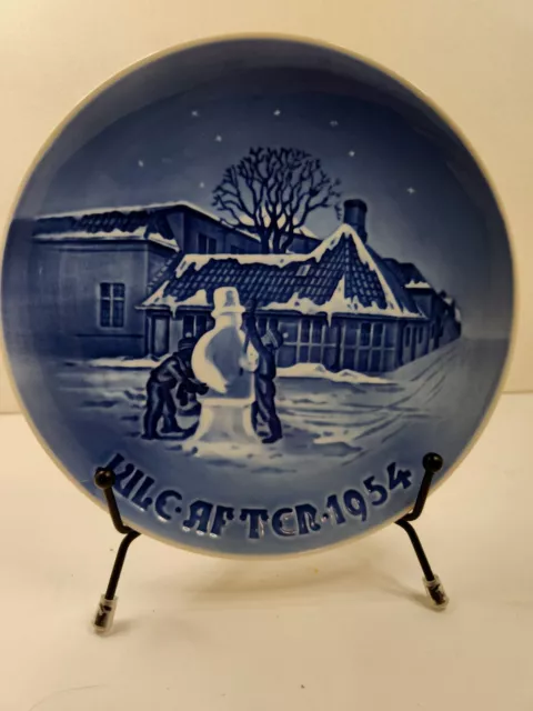 Vintage 1954 Bing And Grondahl Christmas Plate Snowman Hans Christian Anderson