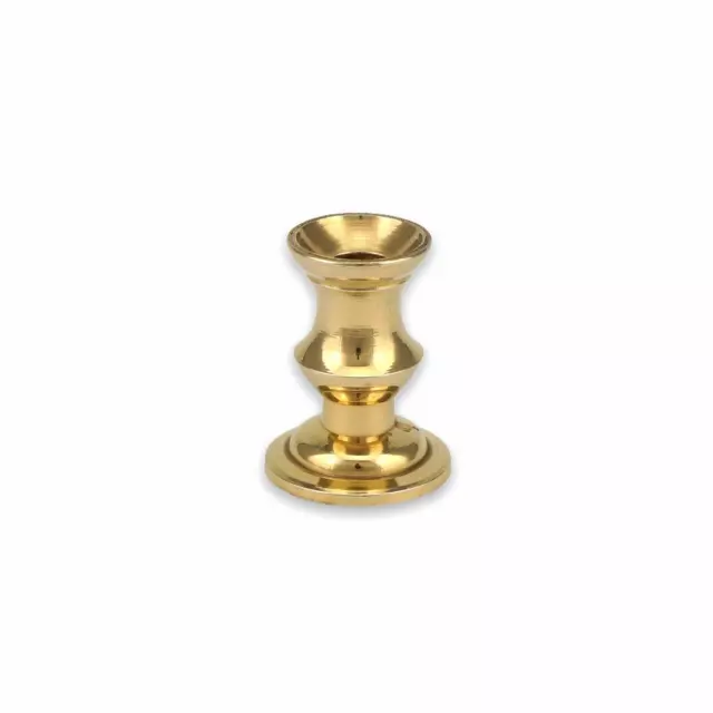 Mini Brass Candlestick Holder - Small Candle Stand for Thin, Tiny Taper Candles