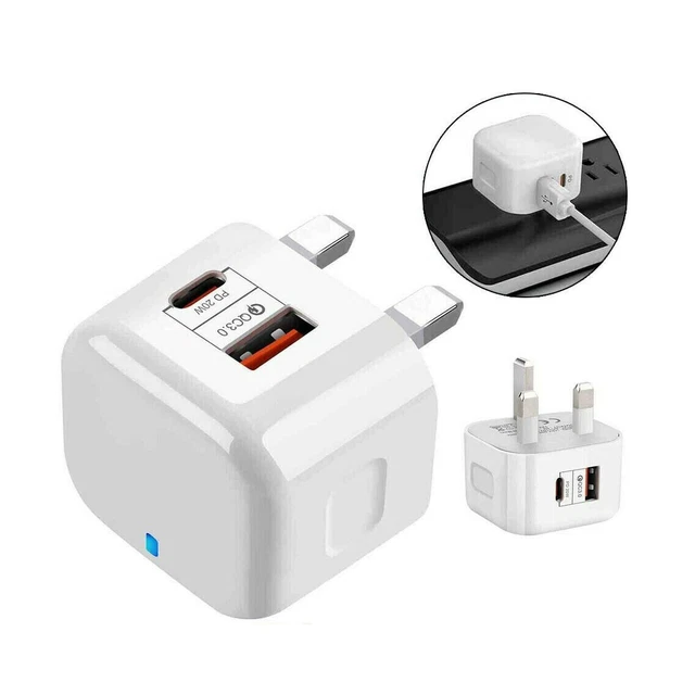 Pd 20W QC3.0 USB Type C Double Port Rapide Chargeur GB Prise Pour IPHONE Samsung