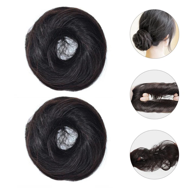 2 Pcs Anneau De Cheveux De Perruque Perruque Chignon Beignet Brioche Donut