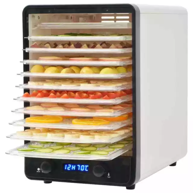 Déshydrateur alimentaire avec 10 plateaux 550 W Blanc vidaXL