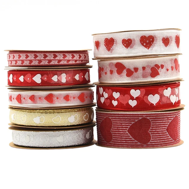 Ribbon Balloons DIY Gift Wrapping Packing Rope Heart Printed Heart-shaped