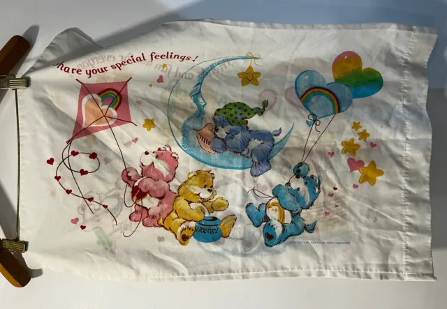 Vintage 1980s Care Bears  Pillow Case Share Your Special Feelings