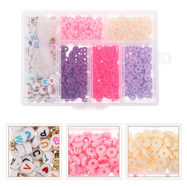 4 Boxes DIY loose beads Perle Ensemble De Poterie Molle Trousse De Bracelets Joi 3