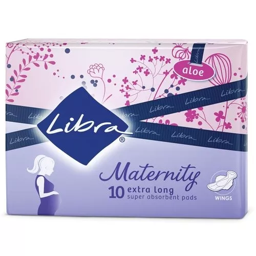 Libra Maternity + Aloe Extra Long Pads With Wings 10