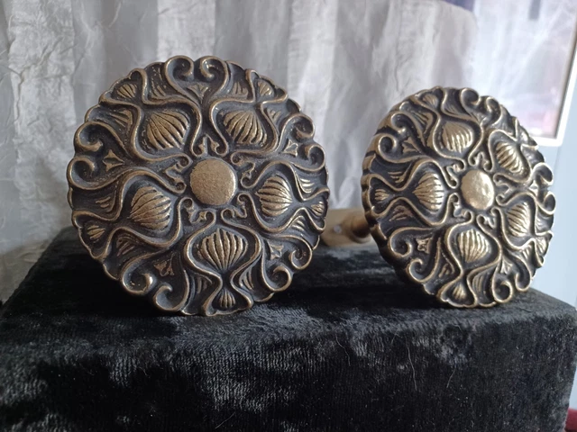 Mid Century Curtain Drapery Tie Backs or large  coat hangers? Ornate, Set of 2 12