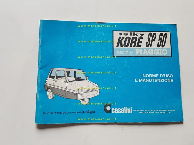 Casalini Sulki Kore SP 50 Piaggio 1992 manuale uso manutenzione originale