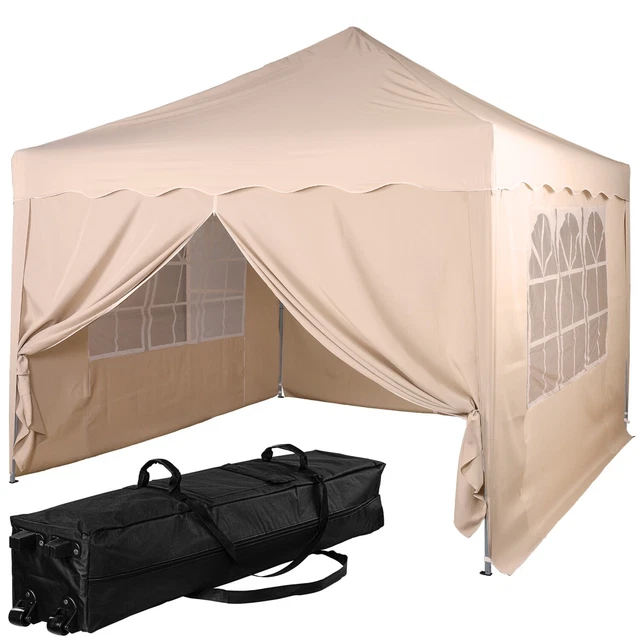 B-Ware INSTENT® Pavillon 3x3m WASSERDICHT BASIC Champagner Garten Party Zelt fal