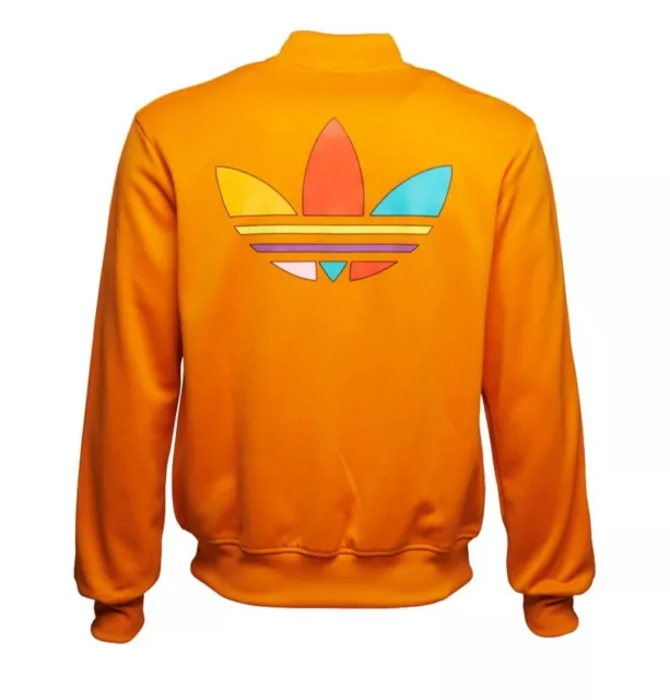 Adidas Originals Pharell Williams Jacket Mens Small Orange New Track Top Trefoil