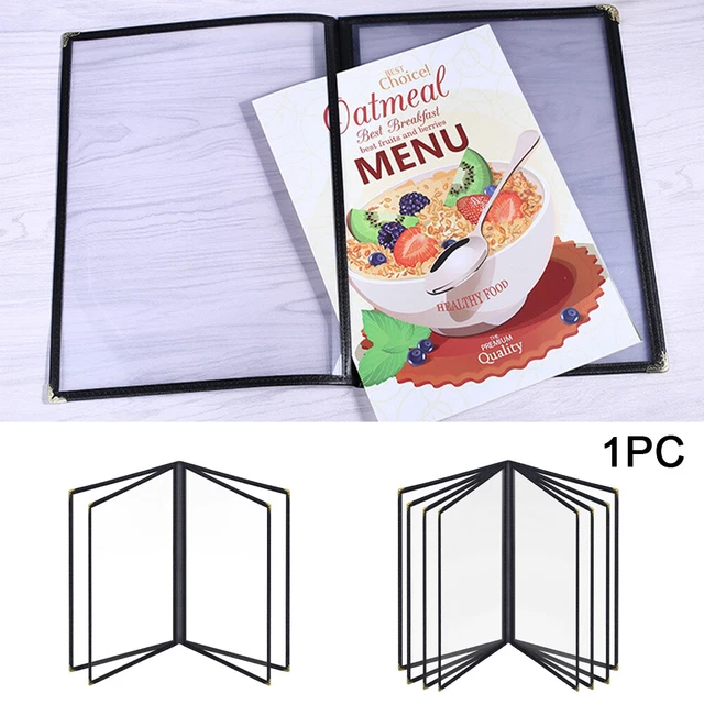 A4 Display Book Pages For Restaurant Menu Cover PU Leather Bar Kitchen DIY