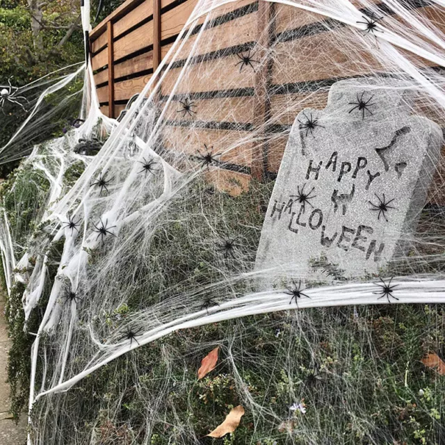 Decorazioni di Halloween oggetti di scena ragnatela artificiale super elasticizzate ragnatele spaventose sn