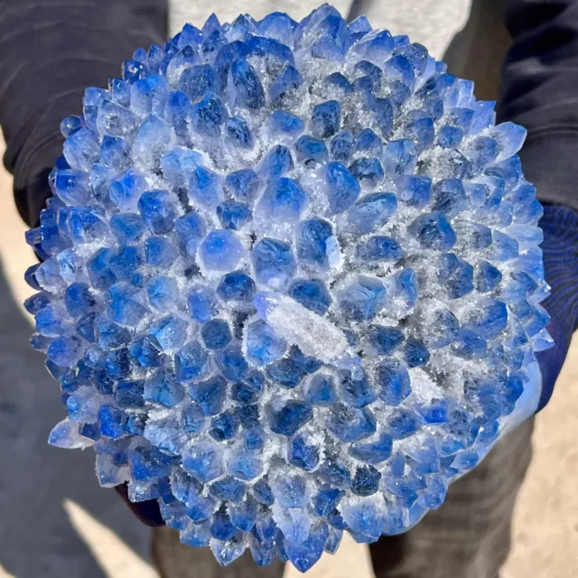 9.36LB New Find sky blue Phantom Quartz Crystal Cluster Mineral Specimen Healing