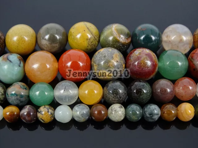 Natural Mixed Jasper Gemstone Round Spacer Beads 15.5'' 4mm 6mm 8mm 10mm 12mm 2