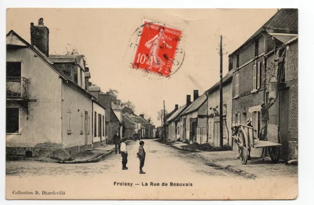 FROISSY oise CPA 60 La rue de beauvais attelage