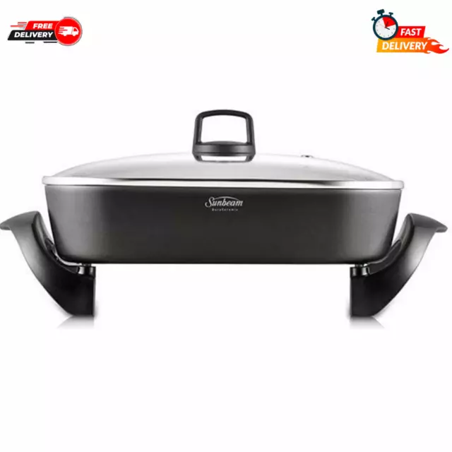 Sunbeam Electric Frypan DuraCeramic Non Stick 2400w Cooking Pan Kitchen Cookware