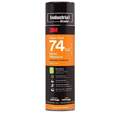 Foam Fast 74 CA Spray Adhesive Low VOC 25%, Clear, Net Wt 19.0 oz
