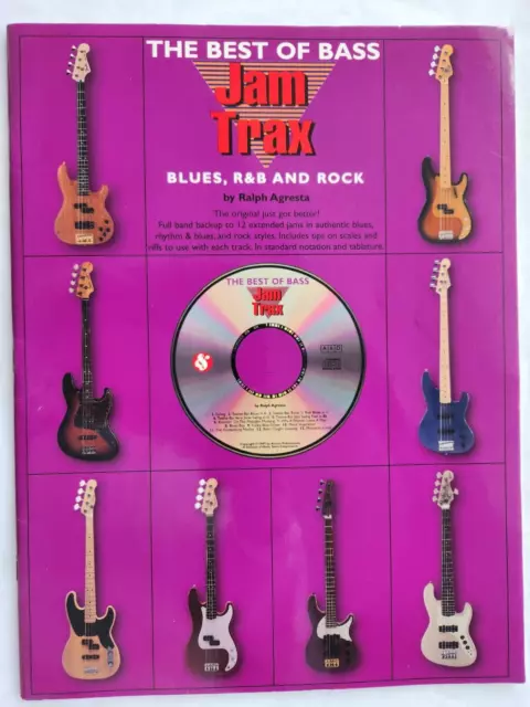 BEST OF BASS JAM TRAX - BLUES, R&B AND ROCK - with CD - AMSCO - VGC
