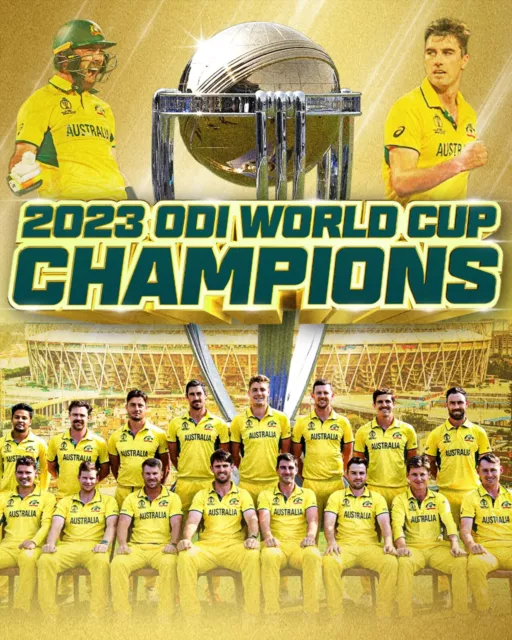 CRICKET WORLD CUP CHAMPIONS AUSTRALIA CRICKET TEAM POSTER,BARGAIN ,BAT BALLs