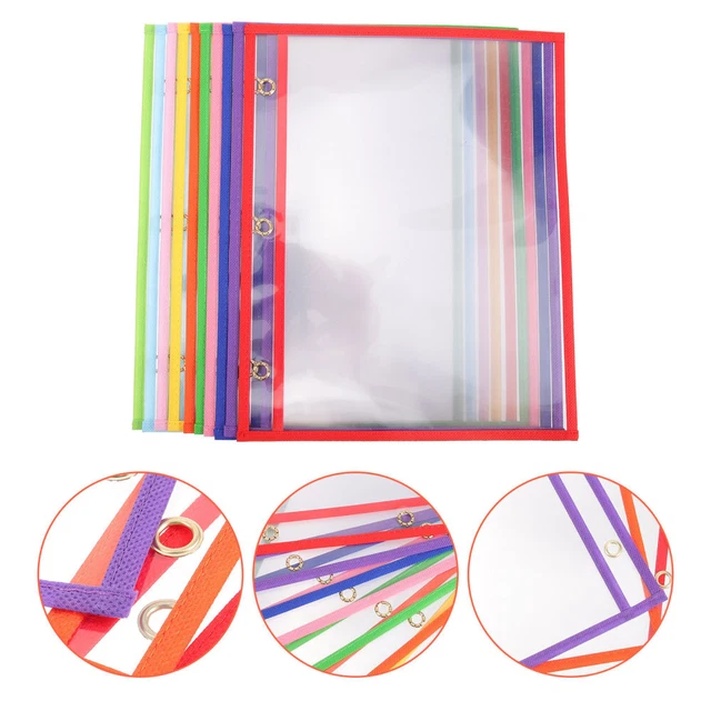 10pcs Clear Dry Erase Pocket Protectors Dry Erase Sheet Protectors