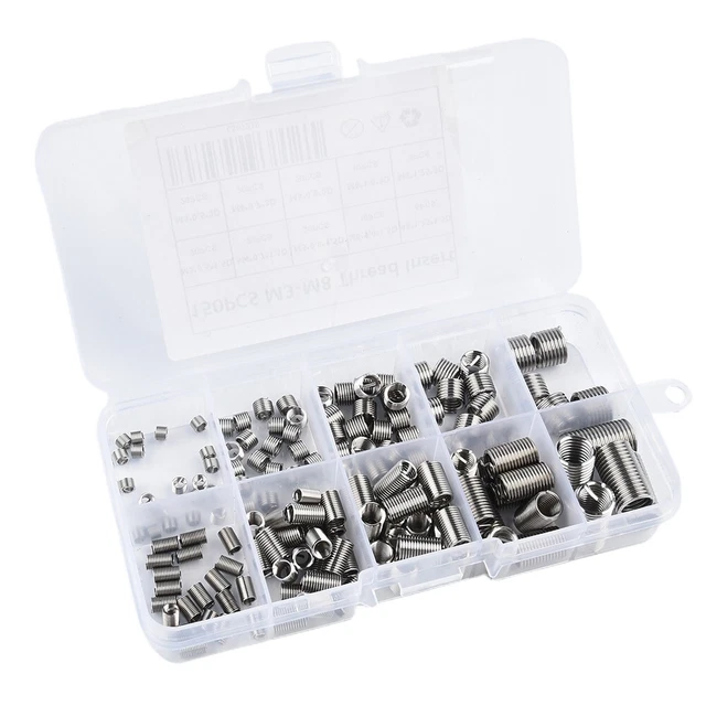 Kit De Réparation Filetage 150 Pièces - Hélicoïls En Acier Inoxydable M3 M5 M6 M8 - Pour Aluminium, Métaux Tendres