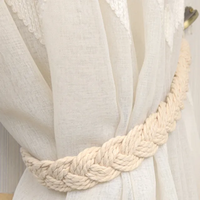 1 Set Tieback Handmade Decorative Creative Twisted Curtain Tieback Cotton Flax