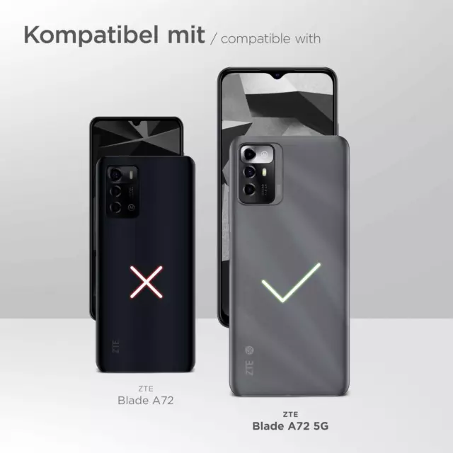 Handyhülle für ZTE Blade A72 5G Flip Case Cover mit Fach 360° Etui Klapp Hülle 2