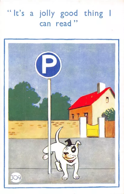 Letrero de estacionamiento para perros de riesgo cómico postal