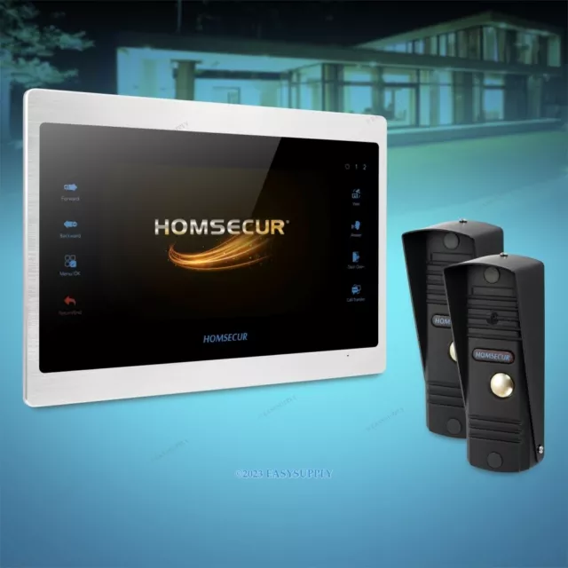 HOMSECUR 7" Kit Interphoen Vidéo Appel Entrée avec Caméra Noire pour Appartement