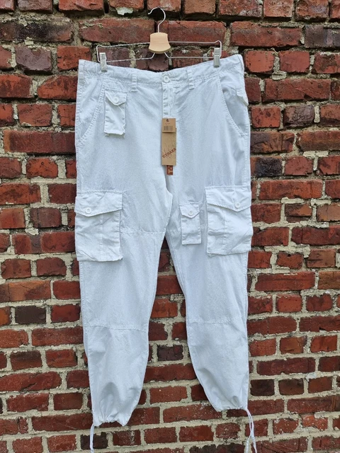 Pantalon 7/8 Zara Blanc Imprimé Héron Flamant Bleu - Taille S/38 Occasion Excellent état