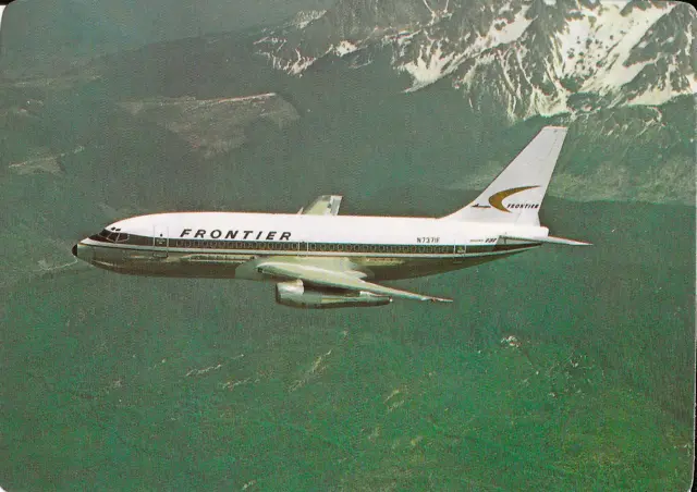 FRONTIER AIRLINES Postcard Boeing 737 Special 5in X 3 1/2 Postcard Airline Issue
