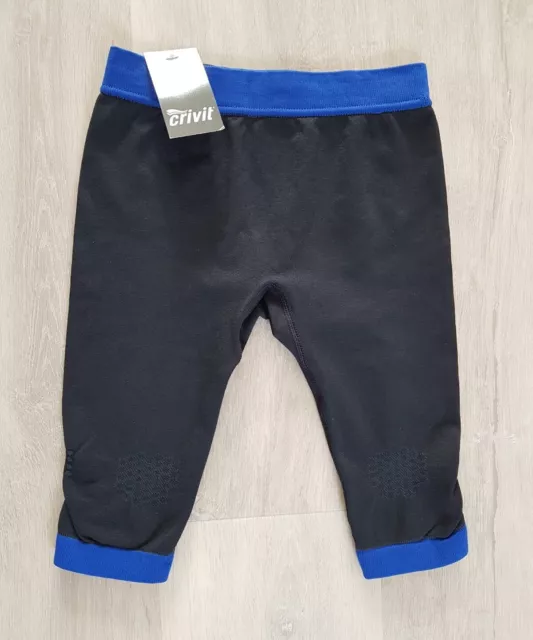 CRIVIT età 8 - 9 - 10 neri COLLANT DA ALLENAMENTO SENZA CUCITURE NERO blu BAMBINI