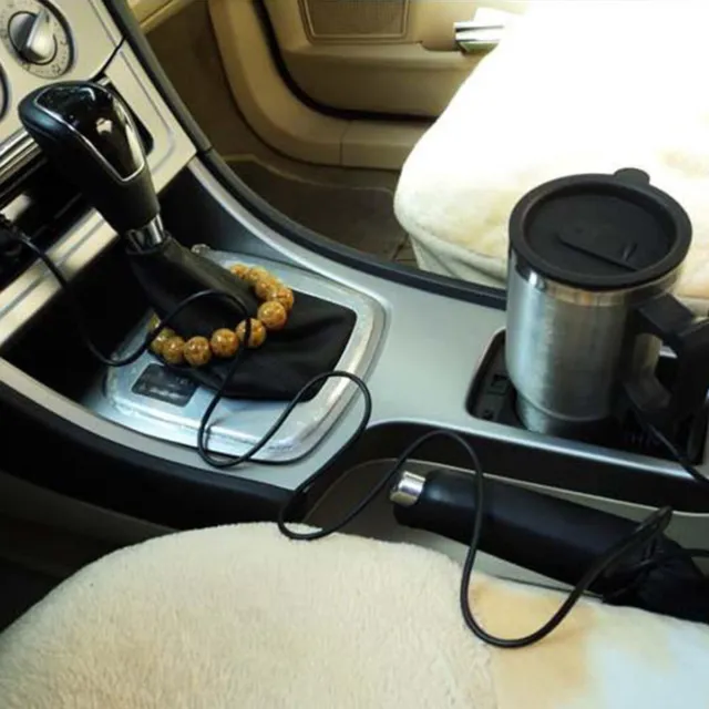 Coffee Heated Mug 450Ml Travel Car Based Heating Stainless Steel Cup Kettle 12V 12